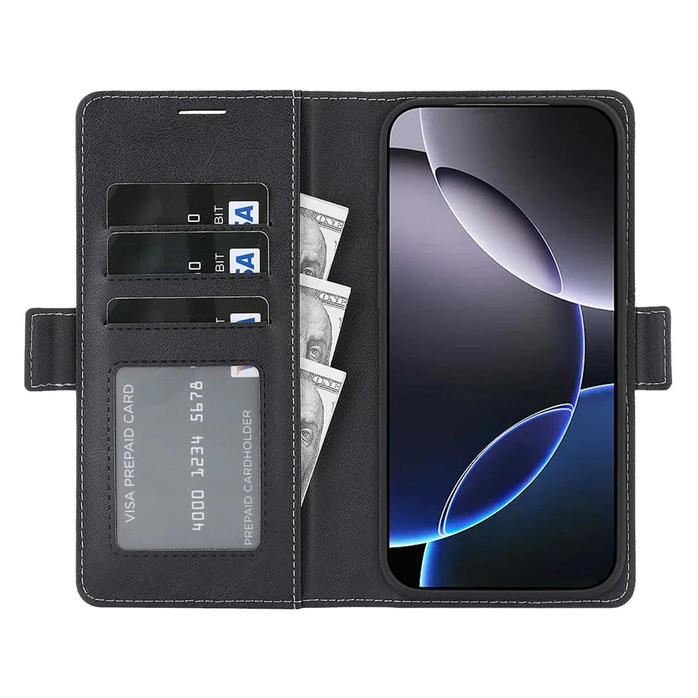Magnetic Case For Google Pixel 10 / Pixel 10 Pro / Pixel 9 / Pixel 9 Pro Detachable 2 in 1 Leather Wallet Phone Cover - Black - 2