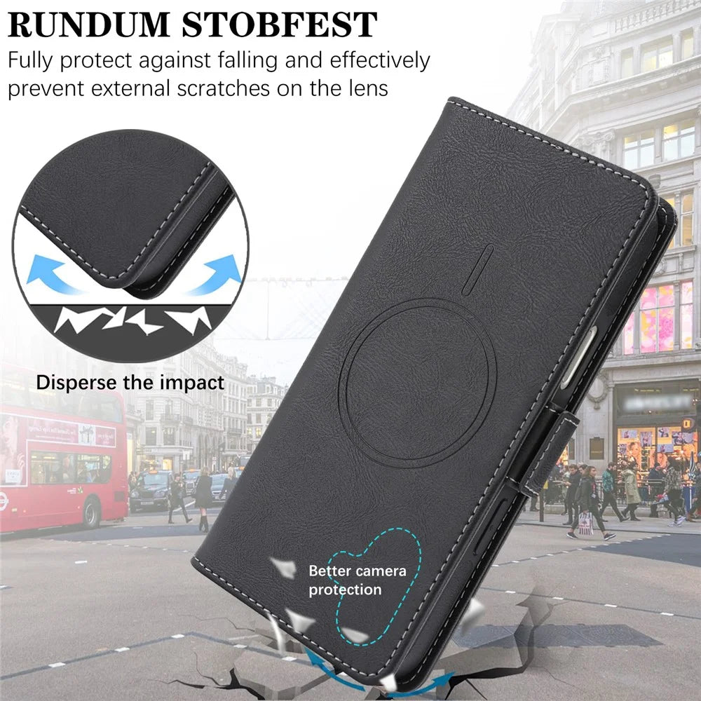 Magnetic Case For Google Pixel 10 / Pixel 10 Pro / Pixel 9 / Pixel 9 Pro Detachable 2 in 1 Leather Wallet Phone Cover - Black - 7