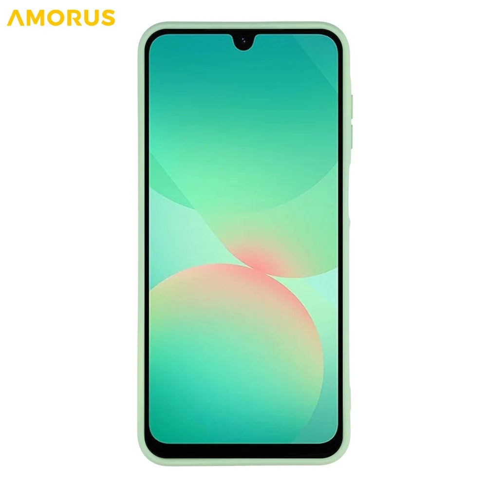 AMORUS For Samsung Galaxy A27 5G Case Precise Cutouts TPU Fiber Lining Shockproof Phone Cover - Matcha Green - 2