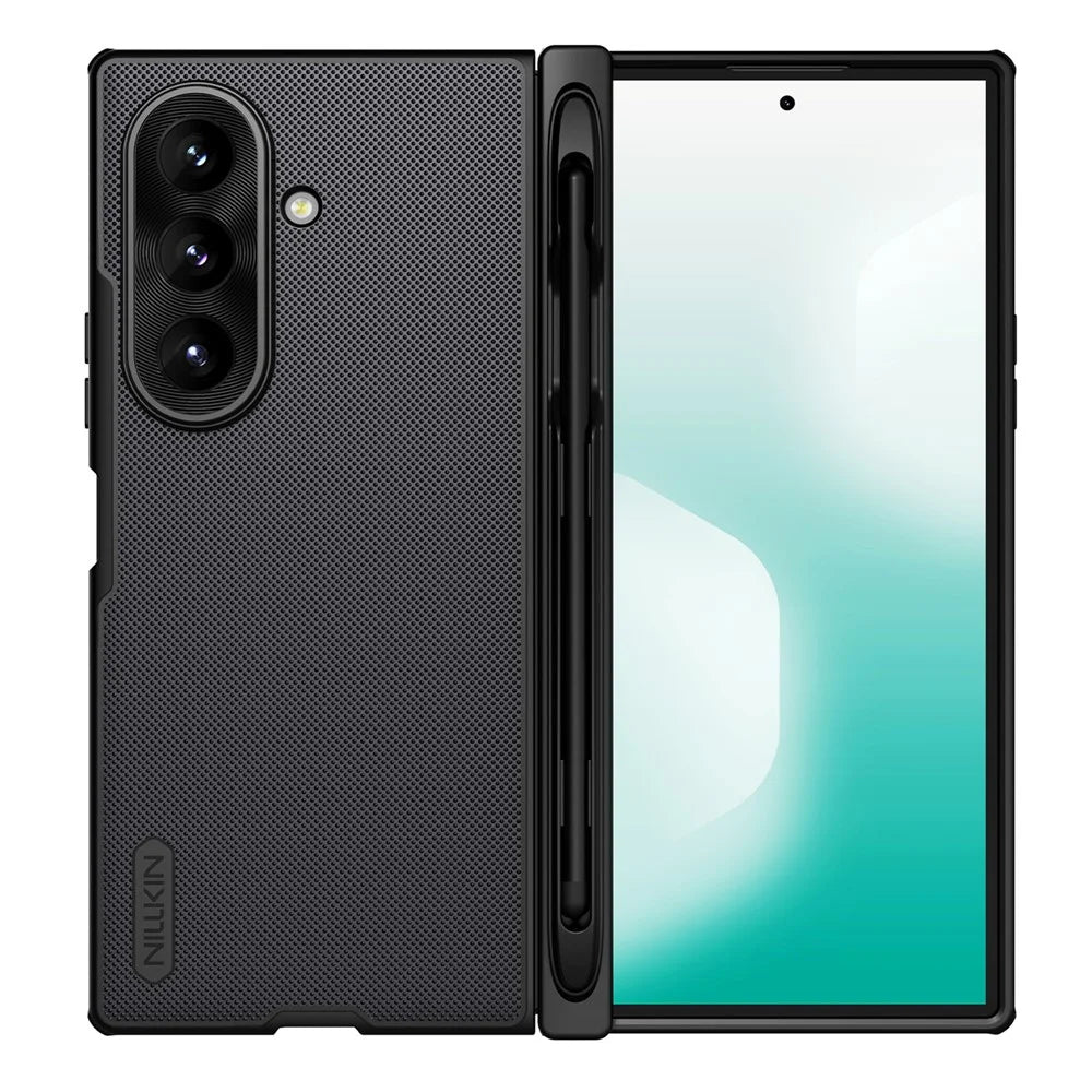 NILLKIN Super Frosted Shield Fold for Samsung Galaxy Z Fold8 Ultra Magnetic Case PC Matte Phone Cover with Stylus Pen - Black - 1