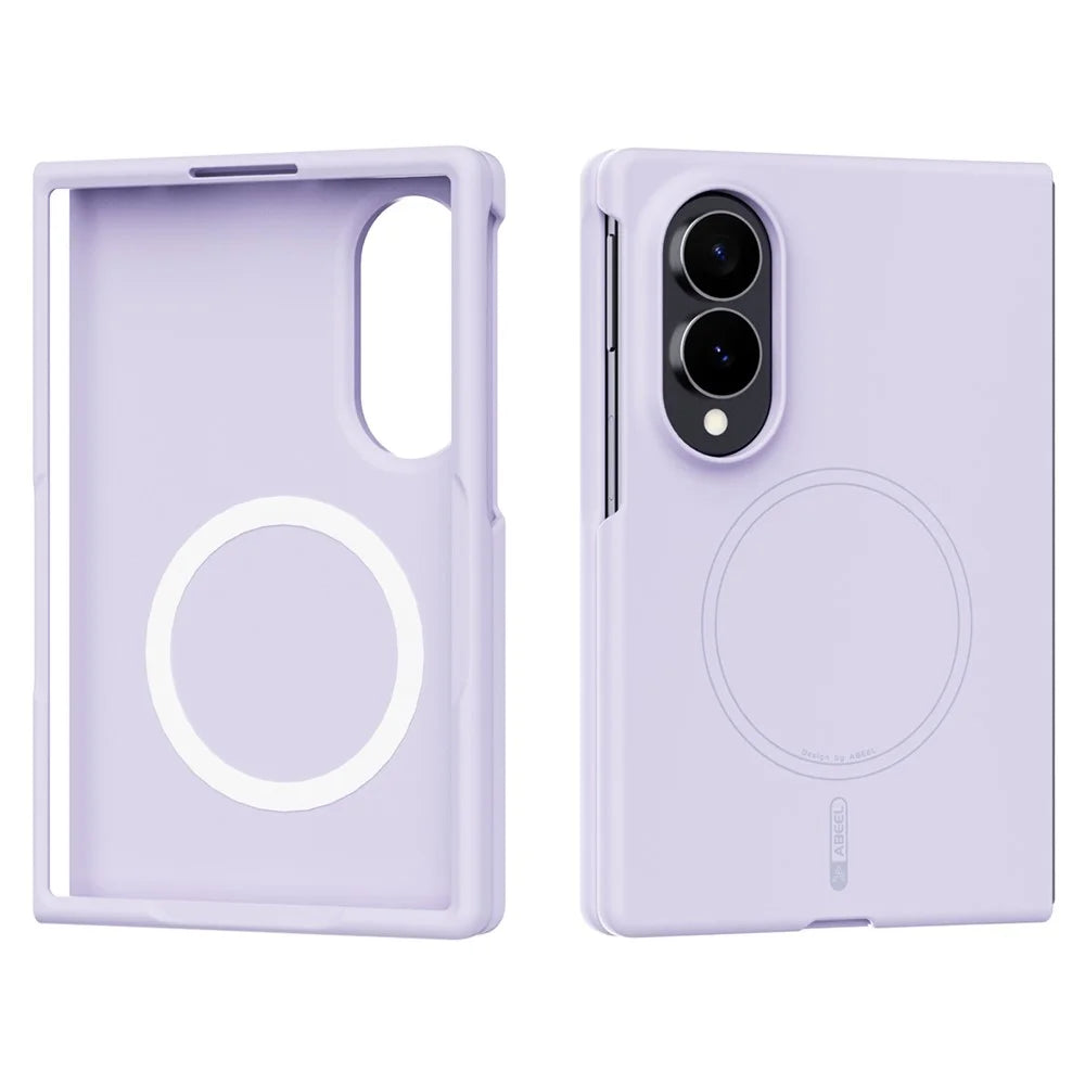 ABEEL Magnetic Case For Samsung Galaxy Z Fold8 Skin Touch Liquid Silicone Phone Back Cover - Purple - 1