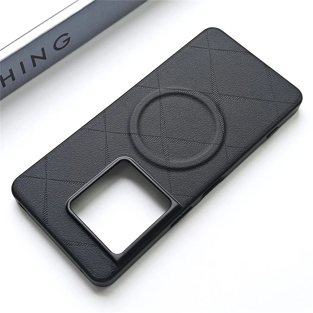 For Sony Xperia 1 VIII Magnetic Case X-Patterned TPU PU Leather PC Anti-Drop Phone Cover - Black - 2