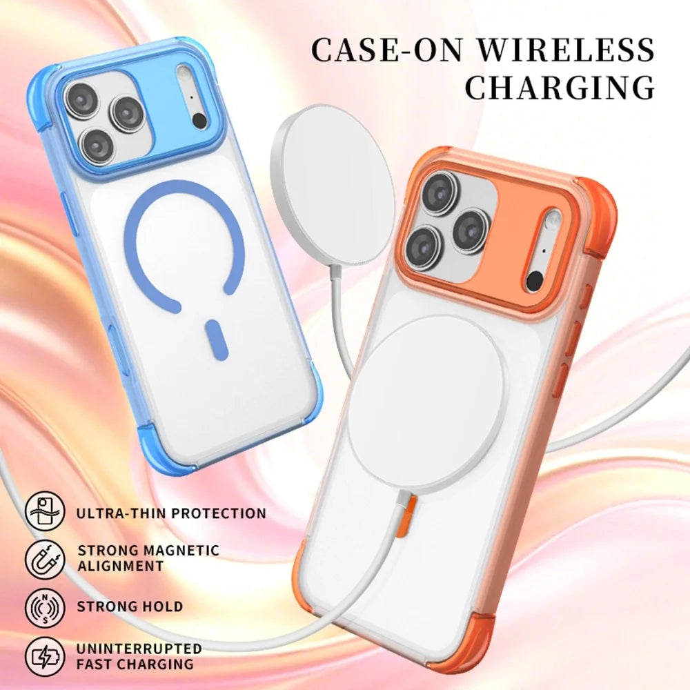 For iPhone 18 Pro Max / 17 Pro Max Magnetic Case Skin-touch PC + TPU Airbag Protection Phone Cover - Grey+Black - 6