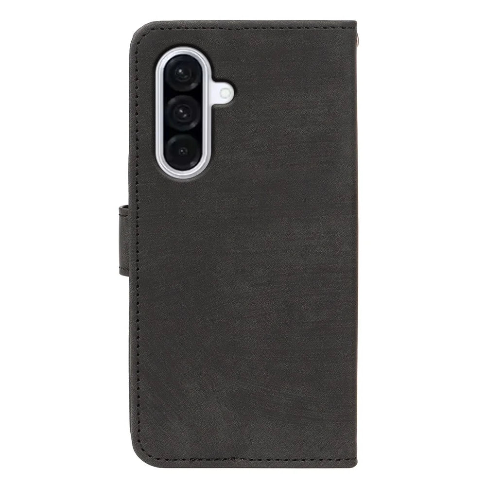 For Samsung Galaxy S26 FE Case Flip Wallet Striped Texture Leather Phone Cover - Black - 5