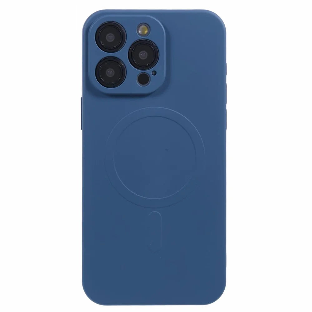 For iPhone 14 Pro TPU Phone Case Anti-Drop Protective Cover Compatible with MagSafe - Navy Blue - 1