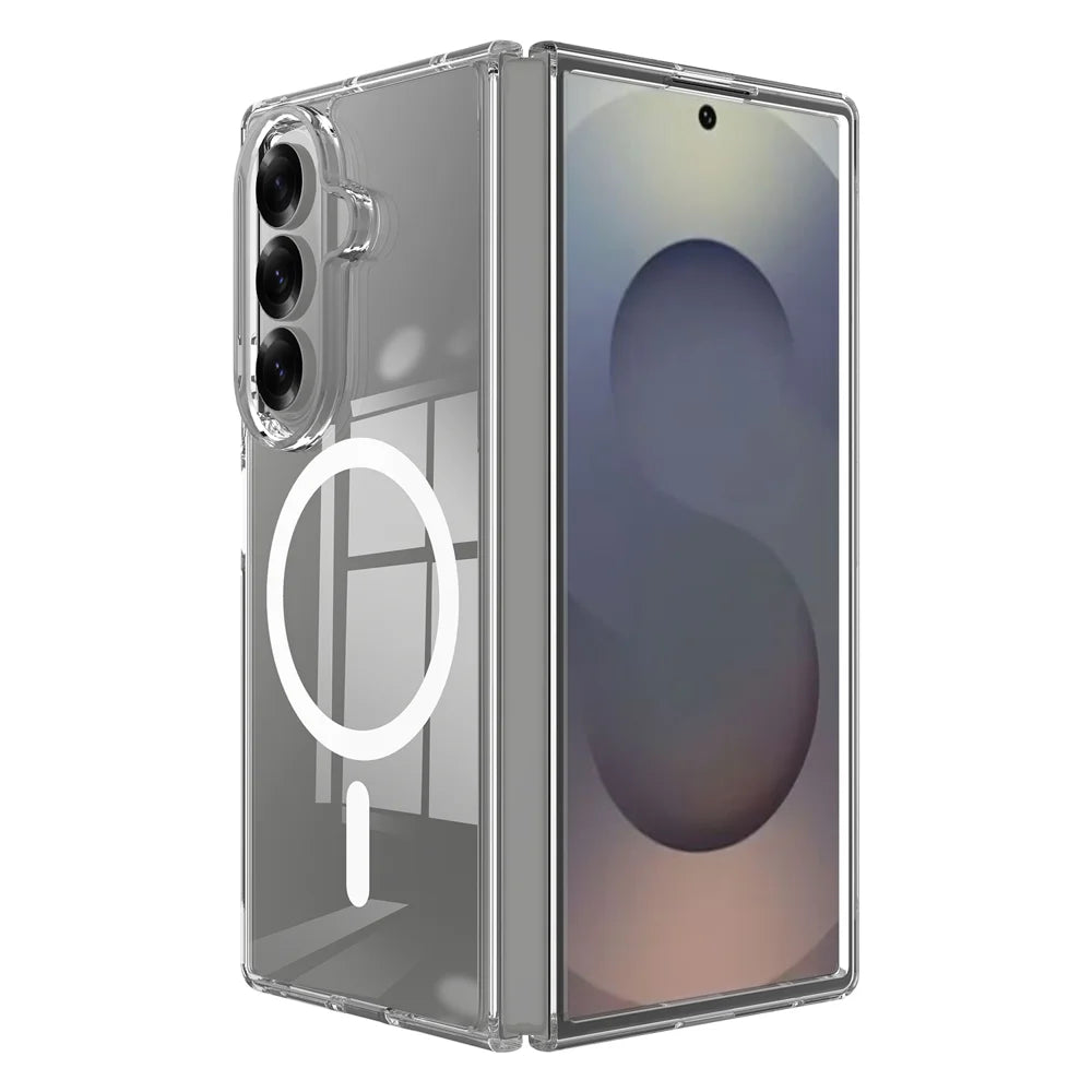 For Samsung Galaxy Z Fold8 Ultra Clear Phone Magnetic Case TPU + Acrylic Back Cover - Clear - 1