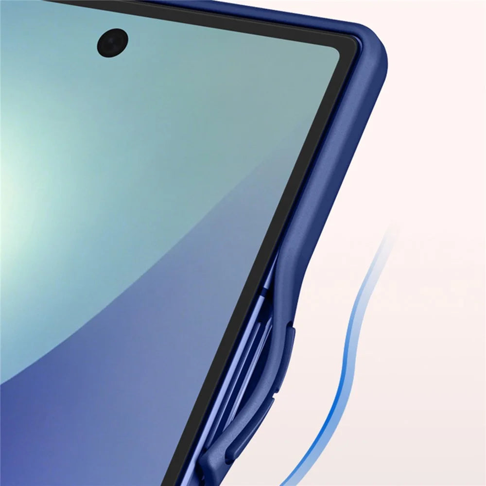 For Samsung Galaxy Z Fold8 Ultra Case PC + TPU Matte Phone Cover with Tempered Glass Screen Protector - Black - 3