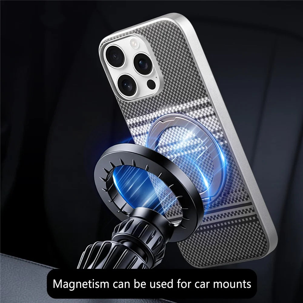 For iPhone 16 Pro Max Case Magnetic Kickstand PU Leather + PC + TPU Gradient Phone Cover - Black - 5