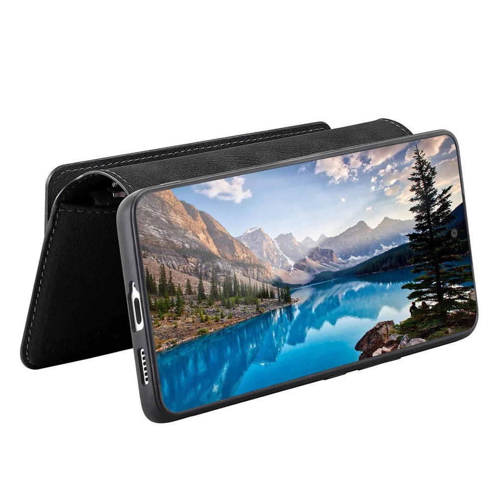 CASENEO MW-02 For Nothing Phone (4a) Pro Case Detachable Magnetic Leather Flip Cover - Black - 3