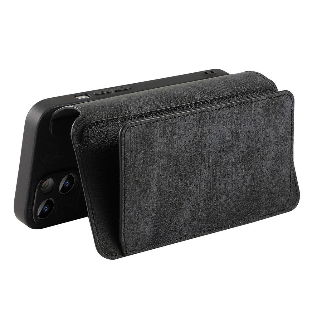 CASENEO MW-02 For Nothing Phone (4a) Pro Case Detachable Magnetic Leather Flip Cover - Black - 4