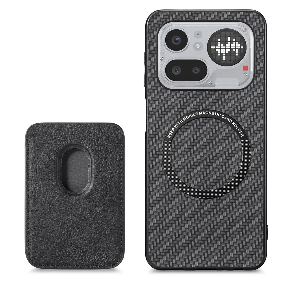 For Nothing Phone (4a) Pro Magnetic Case Detachable Card Holder Phone Back Cover - Black - 2