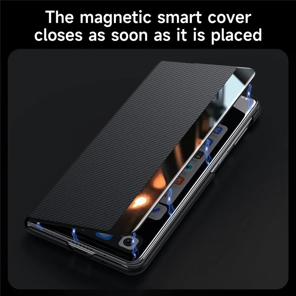 SULADA For Samsung Galaxy Z Fold8 Ultra Magnetic Case View Window Leather Phone Cover with Auto Wake / Sleep - Black - 5