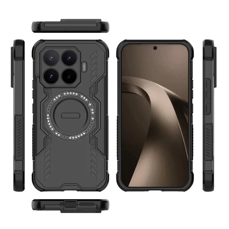 WANLONFENG for Xiaomi 17T Pro Magnetic Case  DJ Series PC TPU Phone Cover with 2Pcs Tempered Glass Film - Black - 2