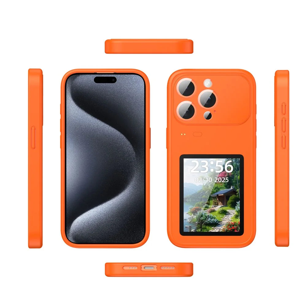 For iPhone 17 Pro Max Dynamic Phone Case 3.5 inch Multi-functional Color Screen Back Cover - Orange - 2