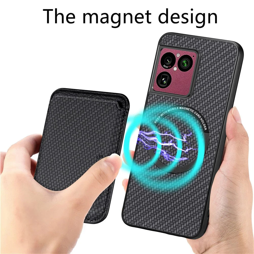 For Sony Xperia 1 VIII Magnetic Case Detachable Card Holder Phone Back Cover - Black - 3