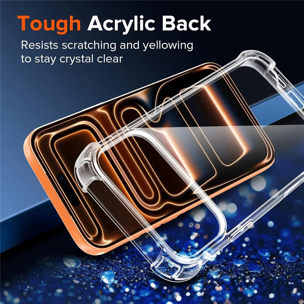For iPhone 17 Pro Case Military Grade Drop Protection Acrylic + TPU Phone Cover - Transparent - 6
