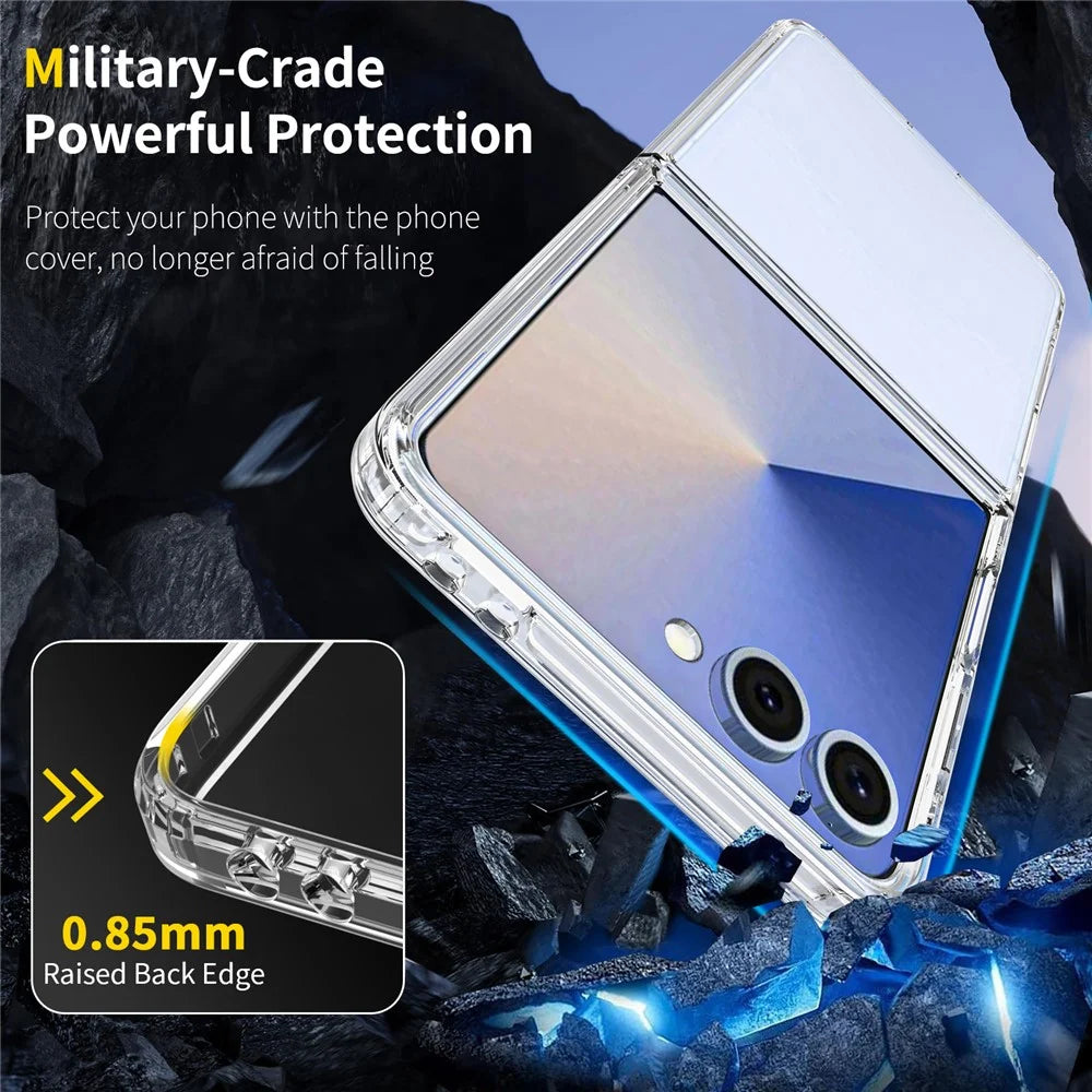 For Samsung Galaxy Z Flip8 Clear Phone Case TPU+Acrylic Shockproof Phone Back Cover - Transparent - 2