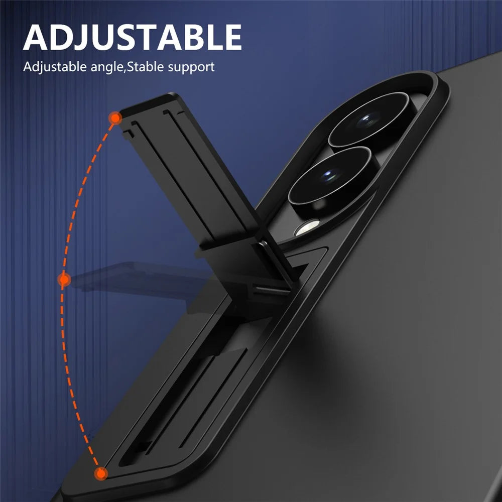 For Samsung Galaxy Z Fold8 Case Hard PC Anti-Drop Phone Cover with Kickstand / HD Screen Protector  - Black - 2