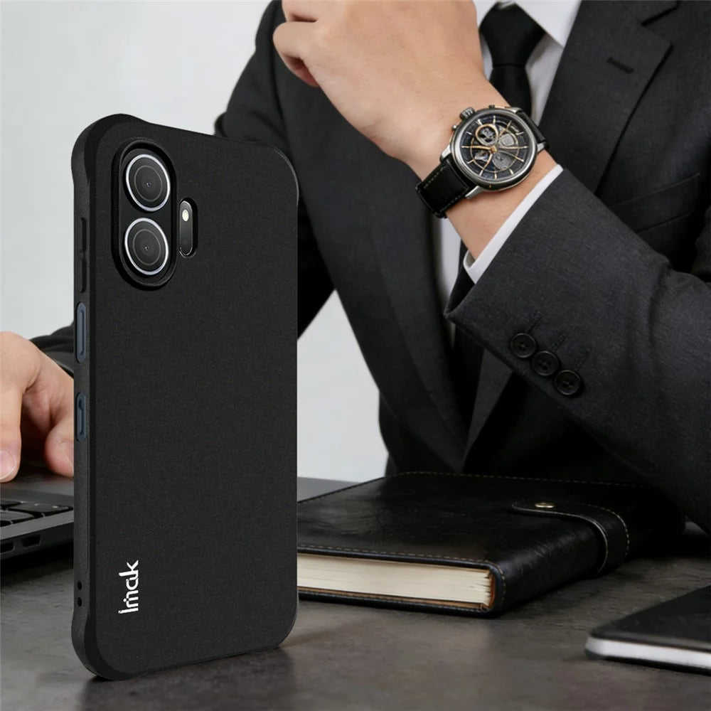 IMAK For TCL NxtPaper 70 Pro 5G Case TPU Phone Cover Airbag Shockproof Protection - Matte Black - 4