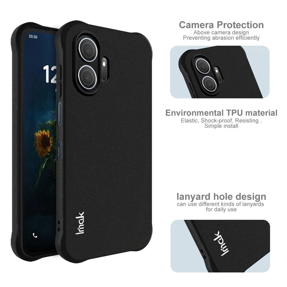 IMAK For TCL NxtPaper 70 Pro 5G Case TPU Phone Cover Airbag Shockproof Protection - Matte Black - 7