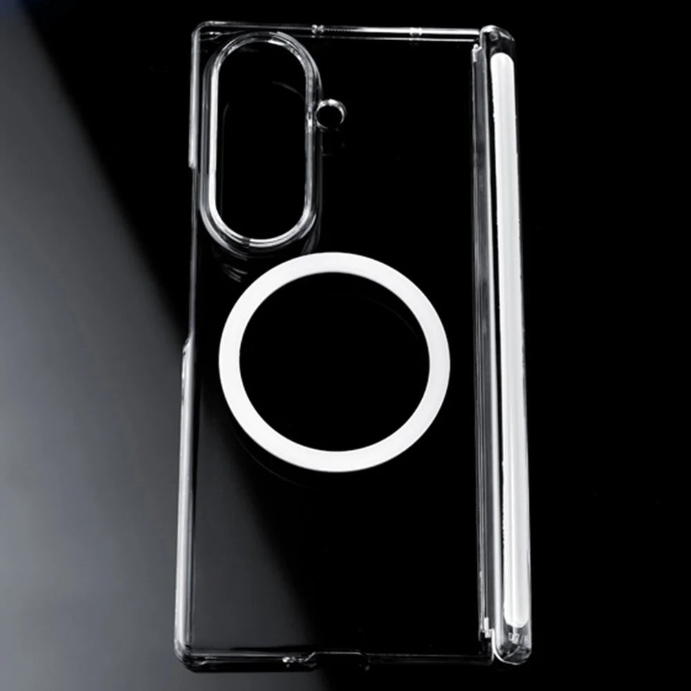 For Samsung Galaxy Z Fold8 Ultra Magnetic Case Dual Axis Hinge Protection UV Clear PC Phone Cover - Transparent - 2