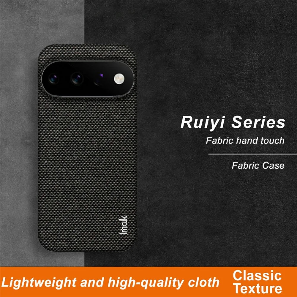 IMAK Ruiyi Series for Google Pixel 11 Pro  /  Pixel 11 Case Fabric Texture Leather + PC Phone Back Cover - Black - 3