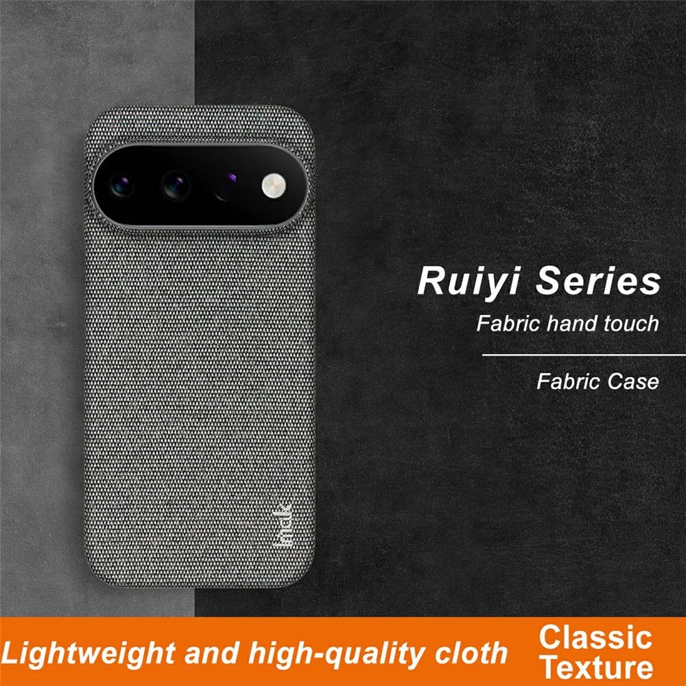 IMAK Ruiyi Series for Google Pixel 11 Pro XL Case Fabric Texture Leather + PC Phone Back Cover - Dark Grey - 3