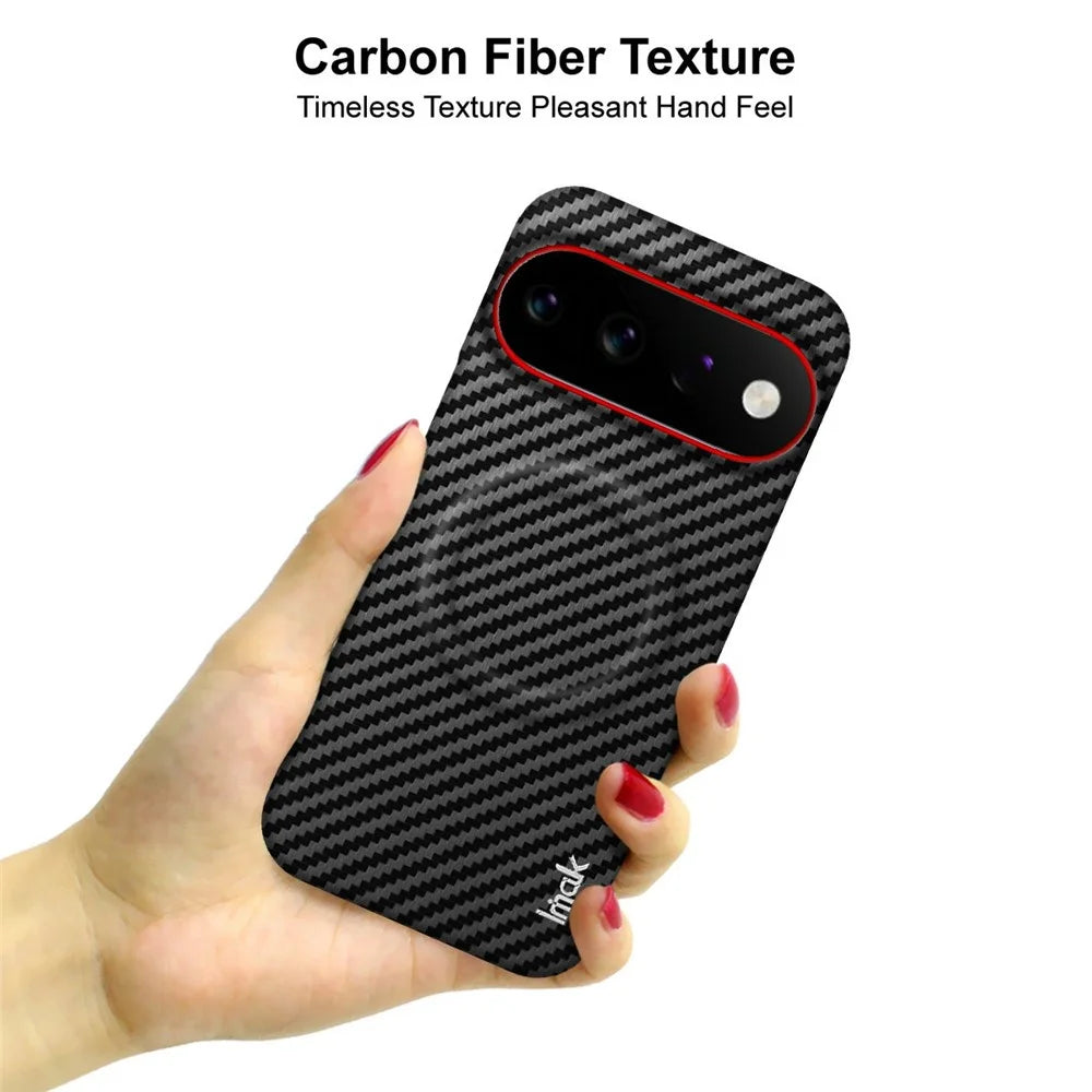 IMAK Ruiyi Series for Google Pixel 11  /  11 Pro Magnetic Case Carbon Fiber Texture Leather + PC Phone Cover - Black - 6