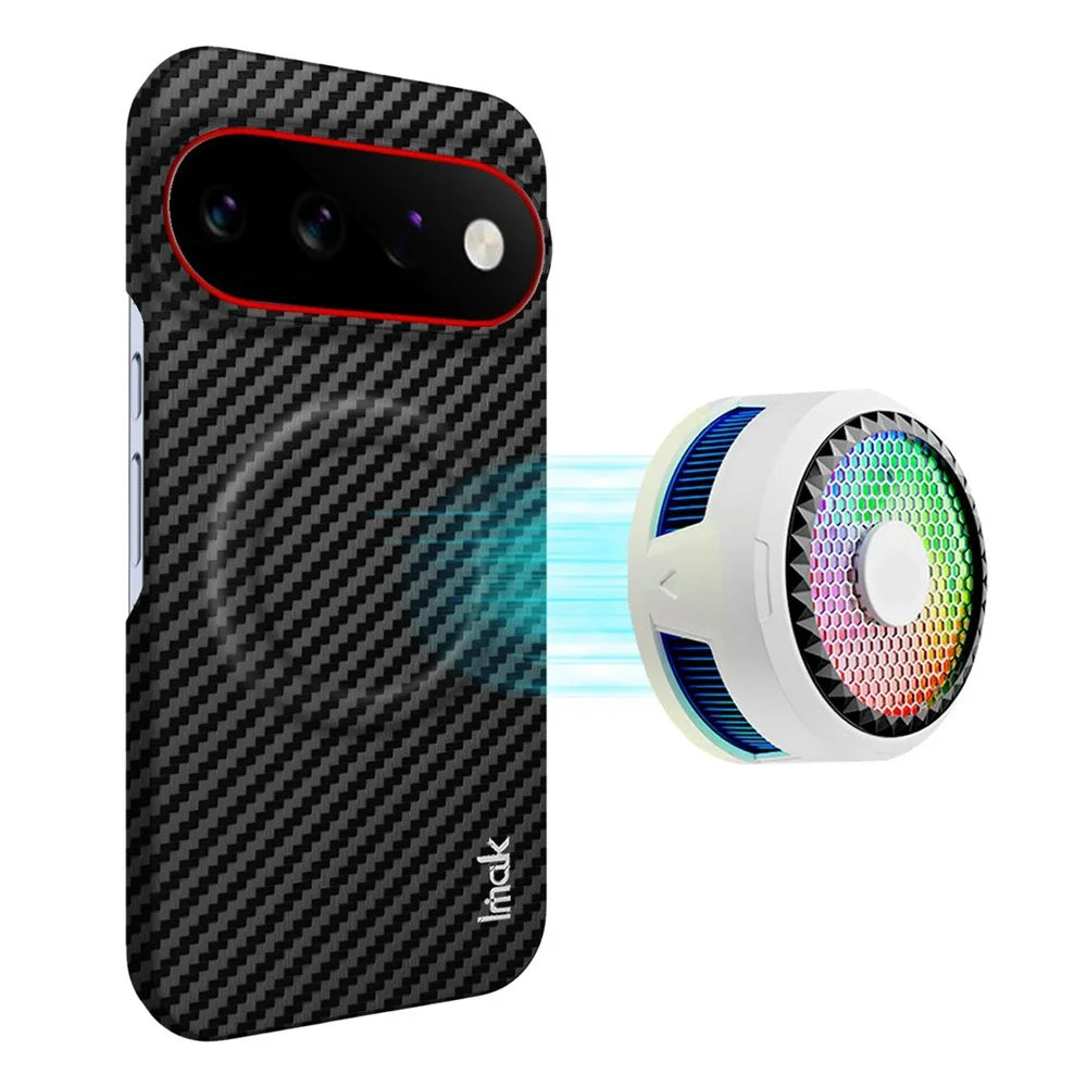 IMAK Ruiyi Series for Google Pixel 11 Pro XL Magnetic Case Carbon Fiber Texture Leather + PC Phone Cover - Black - 2