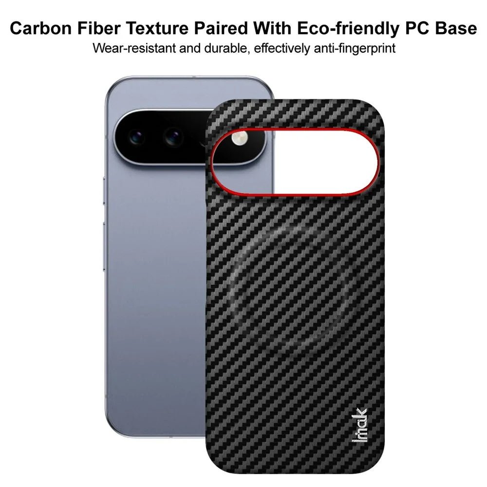IMAK Ruiyi Series for Google Pixel 11 Pro XL Magnetic Case Carbon Fiber Texture Leather + PC Phone Cover - Black - 5