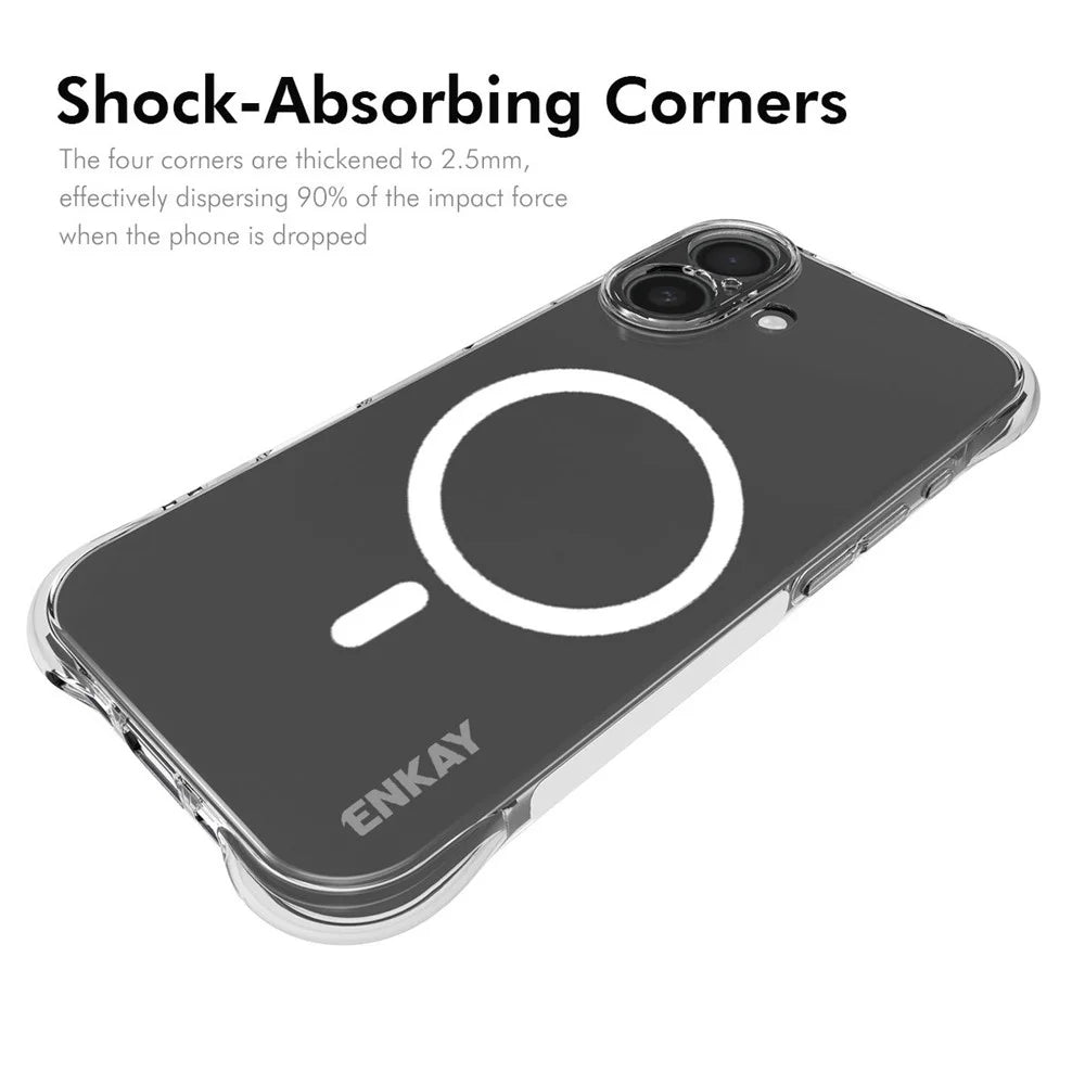 ENKAY HAT PRINCE for iPhone 17 Magnetic Case Clear TPU Reinforced Corners Shockproof Phone Cover - Transparent - 2