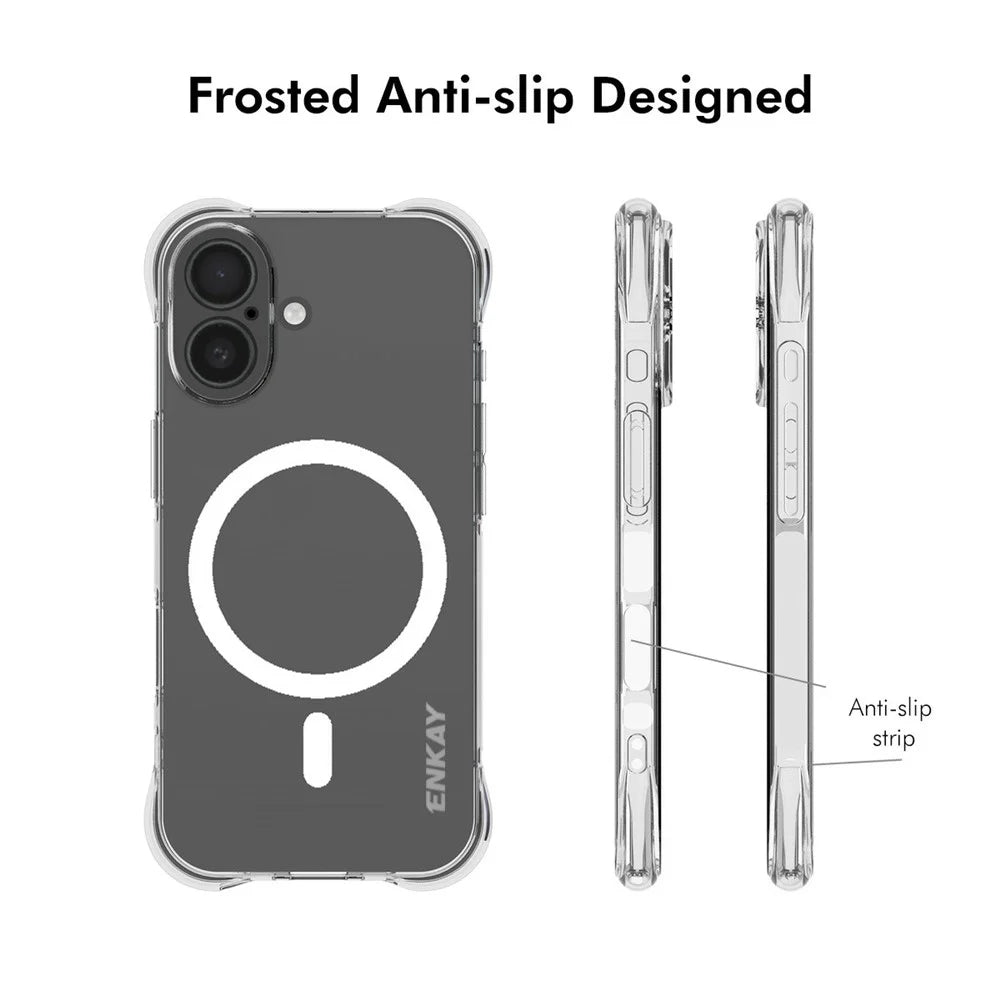 ENKAY HAT PRINCE for iPhone 17 Magnetic Case Clear TPU Reinforced Corners Shockproof Phone Cover - Transparent - 4
