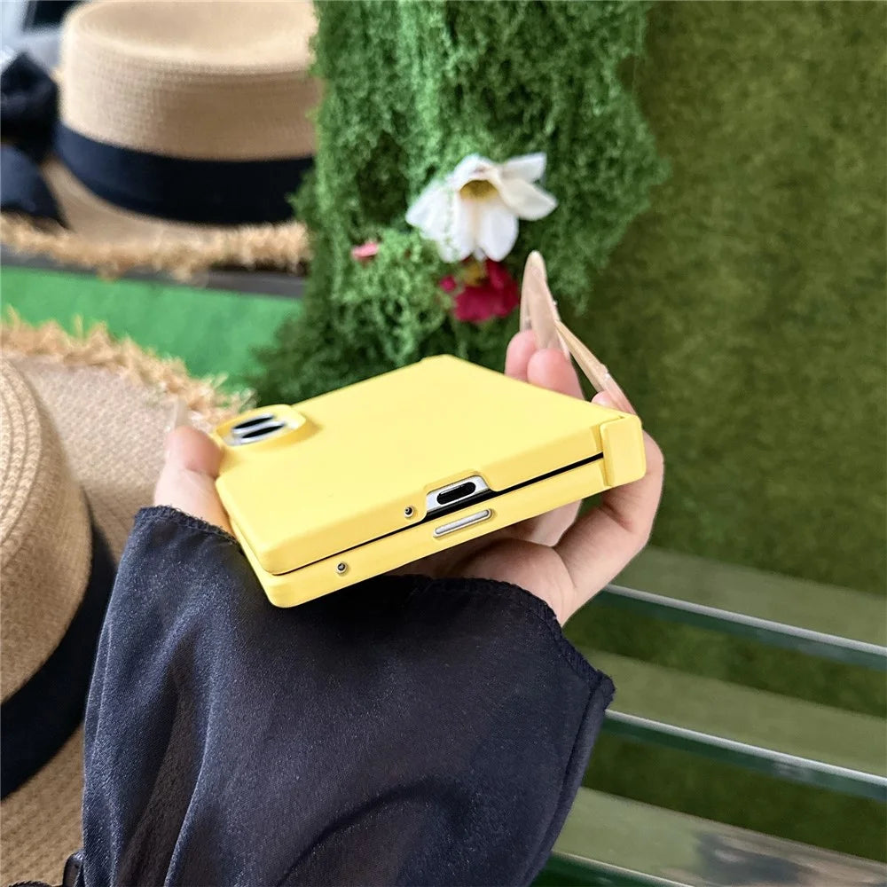 For Samsung Galaxy Z Fold8 Case Hinge Protection Skin-Touch PC Phone Cover - Yellow - 5