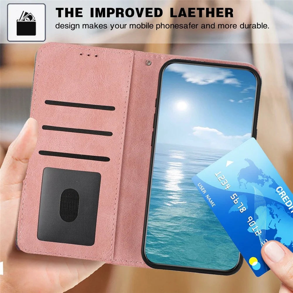 For Samsung Galaxy A16 5G / A16 4G Wallet Case Butterfly Flower Imprint PU Leather Phone Cover with Wrist Strap - Pink - 5