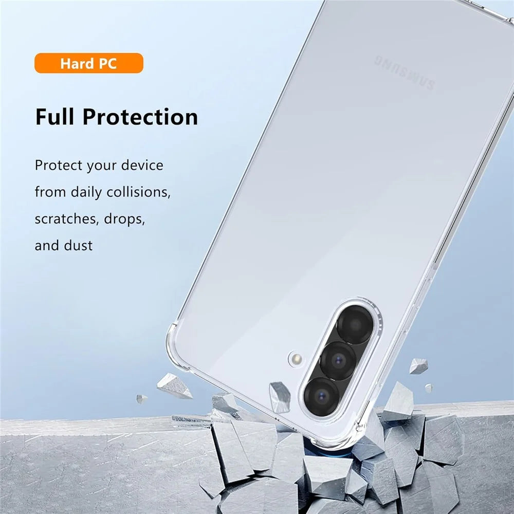 For Samsung Galaxy A27 5G Case TPU + Acrylic Phone Cover with 2Pcs Tempered Glass Screen Protector - Transparent - 4