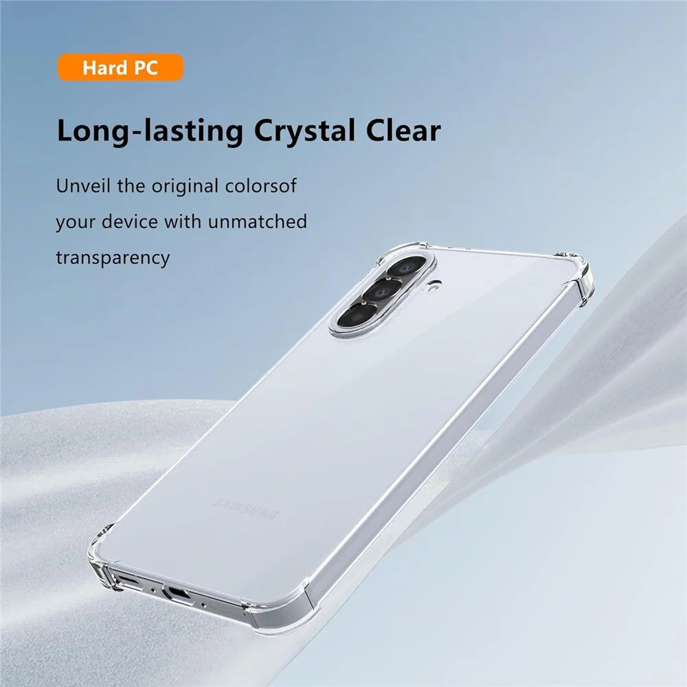 For Samsung Galaxy A27 5G Case TPU + Acrylic Phone Cover with 2Pcs Tempered Glass Screen Protector - Transparent - 6