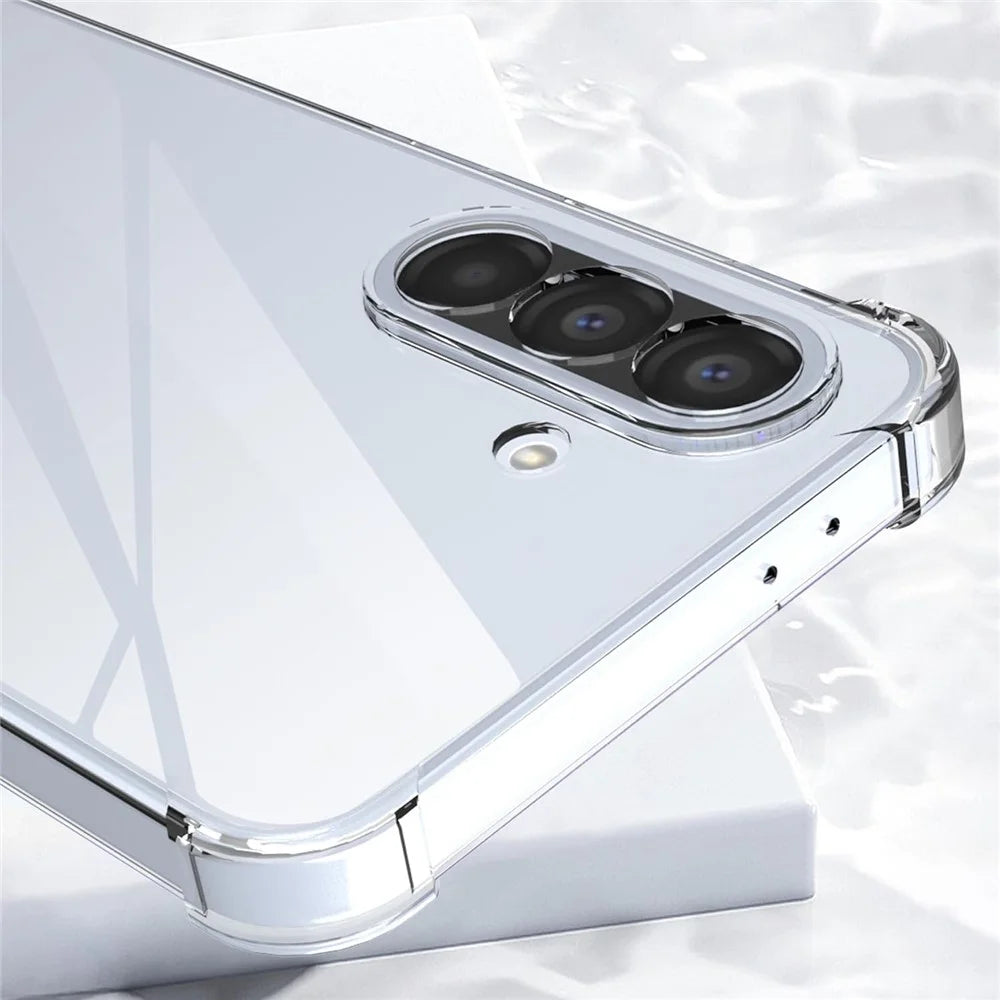 For Samsung Galaxy A37 5G Case TPU + Acrylic Phone Cover with 2Pcs Tempered Glass Screen Protector - Transparent - 7