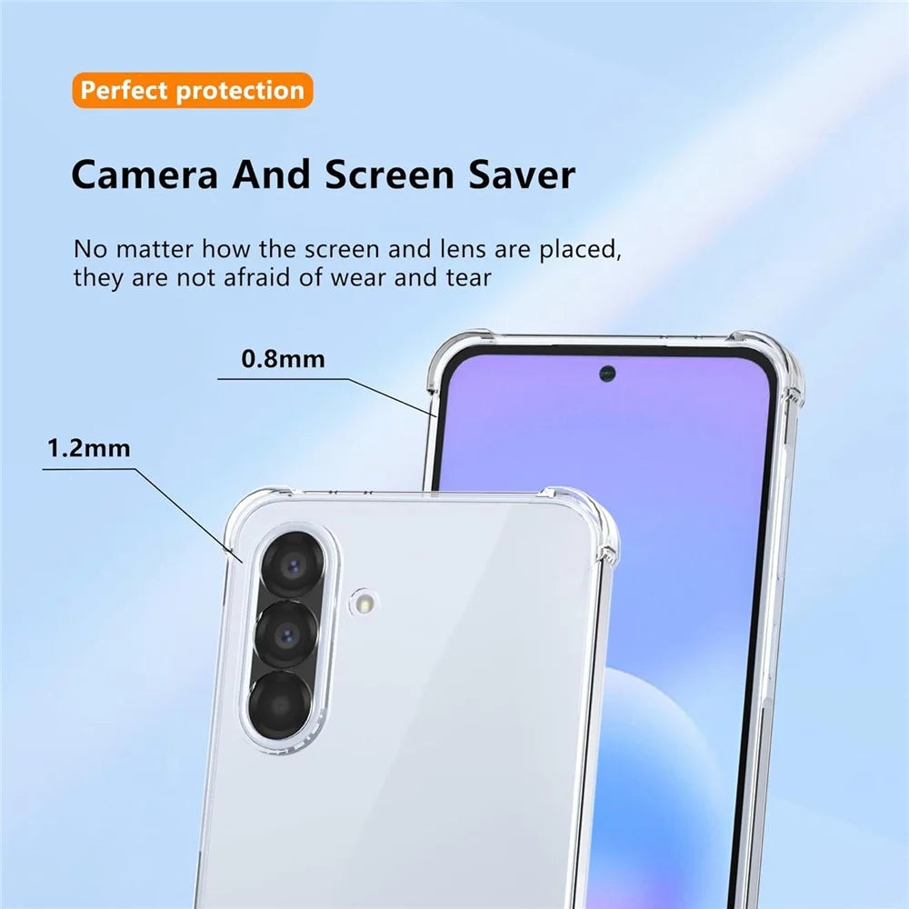 For Samsung Galaxy A57 5G Case TPU + Acrylic Phone Cover with 2Pcs Tempered Glass Screen Protector - Transparent - 2