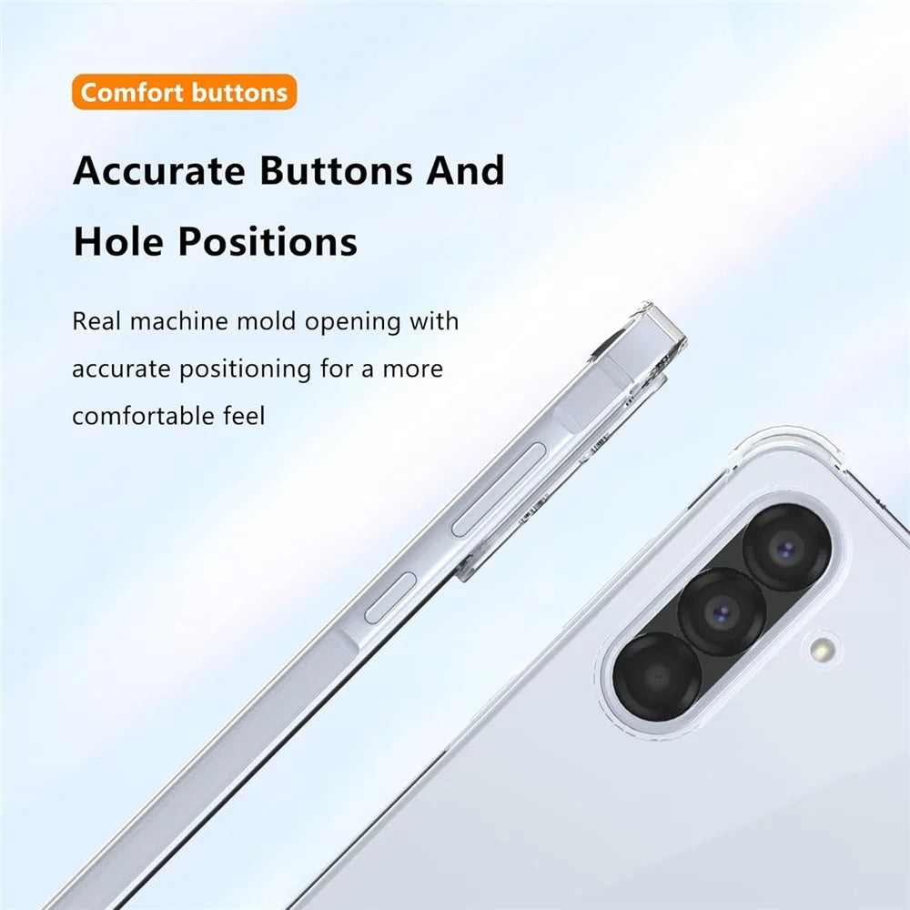 For Samsung Galaxy A26 5G Case TPU + Acrylic Phone Cover with 2Pcs Tempered Glass Screen Protector - Transparent - 5