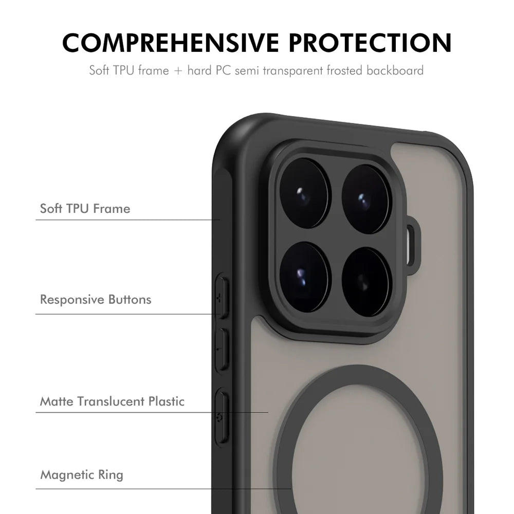 HAT PRINCE for Xiaomi 17T ENKAY  Magnetic Case with Tempered Glass Support Ultrasonic Unlocking PC TPU Matte Phone Cover - Black - 3
