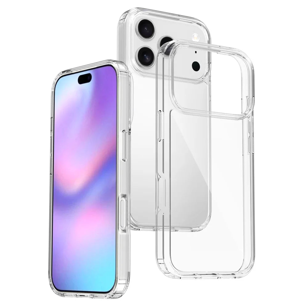 For iPhone 18 Pro / 17 Pro Clear Phone Case TPU+Acrylic Shockproof Phone Back Cover - Clear - 2