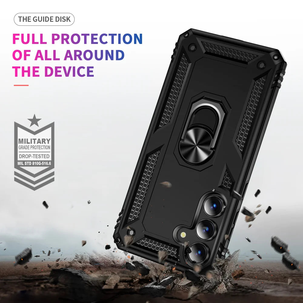 For Samsung Galaxy S26 FE Case PC + TPU Phone Cover with Kickstand - Black - 5