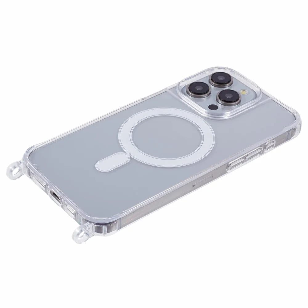 For iPhone 13 Pro Max Case Compatible with MagSafe TPU+PC 1.5mm Clear Phone Cover with Lanyard Holes - 5
