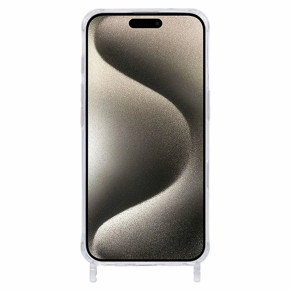 For iPhone 12  /  12 Pro Case PC+TPU 1.5mm Clear Phone Cover with Lanyard Holes - 2