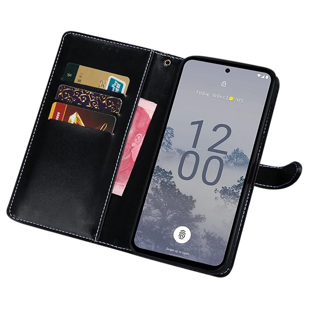 IDEWEI for Nokia G11 Plus 4G Crocodile Texture Anti-scratch Phone Case PU Leather Wallet Stand Function Phone Cover - Black - 2