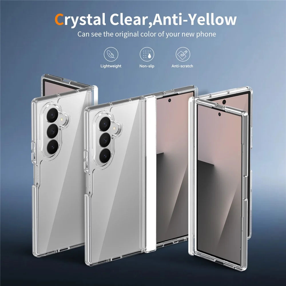For Samsung Galaxy Z Fold8 Ultra Case Hinge Protection TPU Frame Acrylic Back Crystal Clear Phone Cover with Front Frame - Transparent - 2