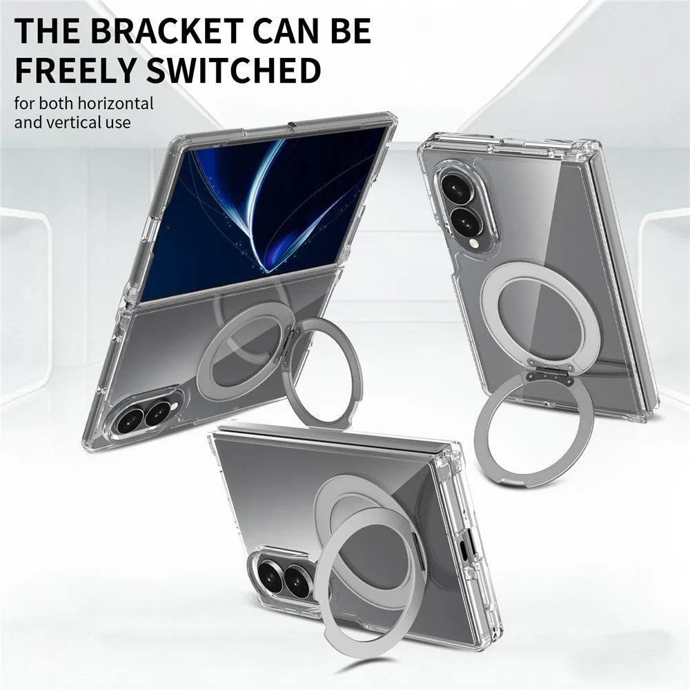 For Samsung Galaxy Z Fold8 Magnetic Case Scratch Resistant TPU + PC Phone Cover - Transparent - 5