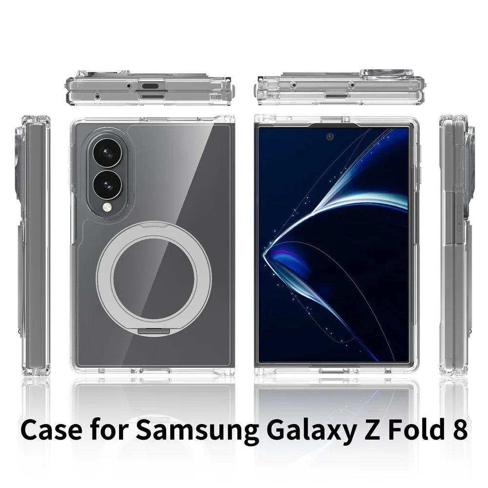 For Samsung Galaxy Z Fold8 Magnetic Case Scratch Resistant TPU + PC Phone Cover - Transparent - 7