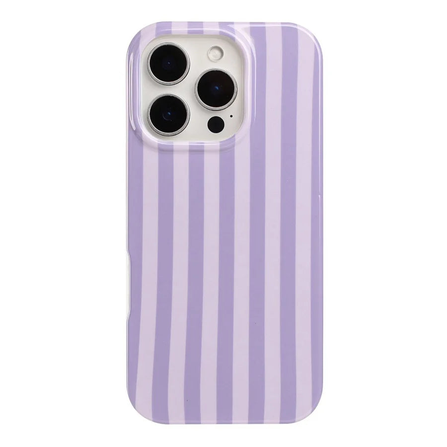 For iPhone 13 Pro Case IMD Stripe TPU Full Coverage Shockproof Phone Protective Cover - Purple - 2