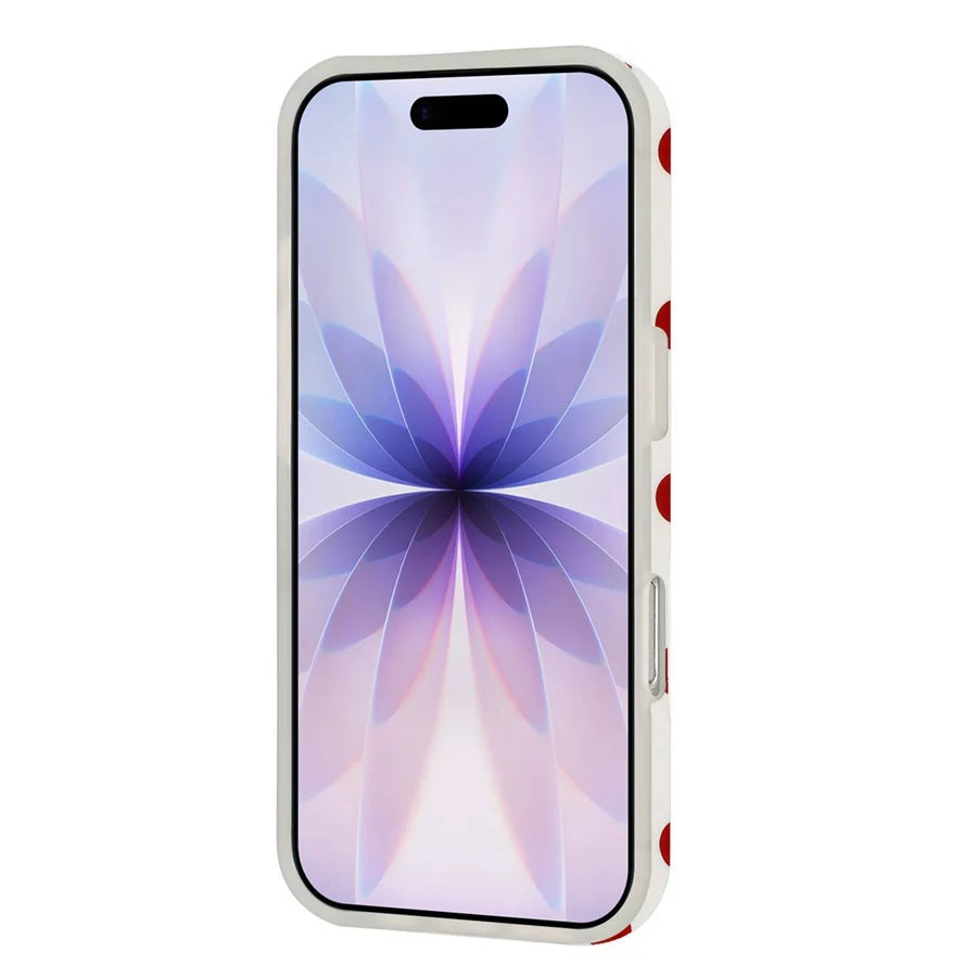 For iPhone 14 Plus / iPhone 15 Plus Case Retro Polka Dot IMD TPU Full Coverage Phone Protective Cover - White - 6